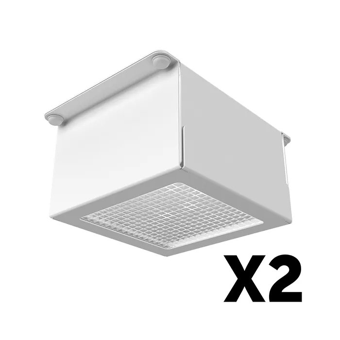 Комплект светильников Грильято Тетрис x2 для ячейки 75x75 20Вт 4000К Микропризма Белый
