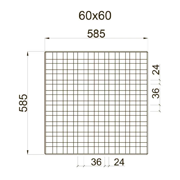 Подвесной потолок Грильято GL-24 ячейка 60х60мм