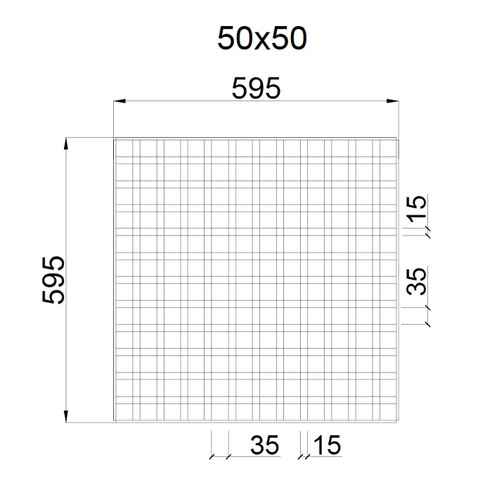 Подвесной потолок Грильято GL-15 50х50мммм 
