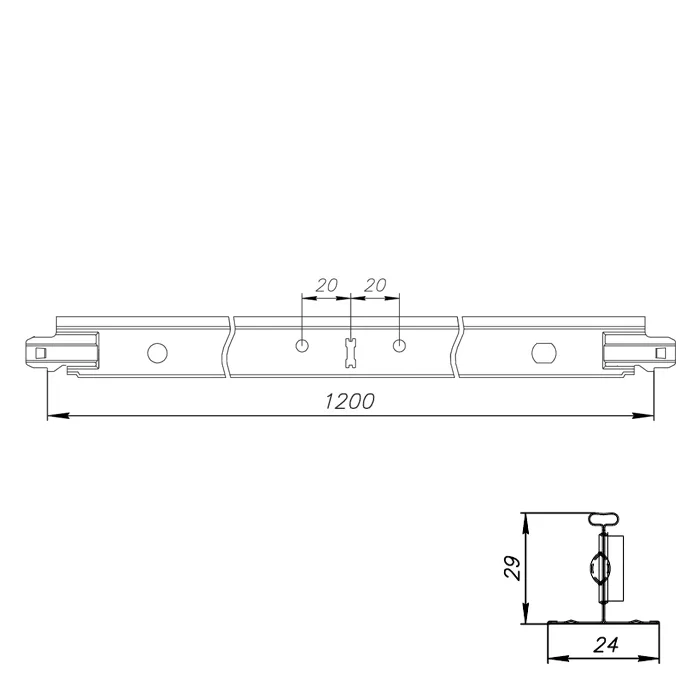 Подвесная система Албес T-24 NORMA белый матовый L=1,2м