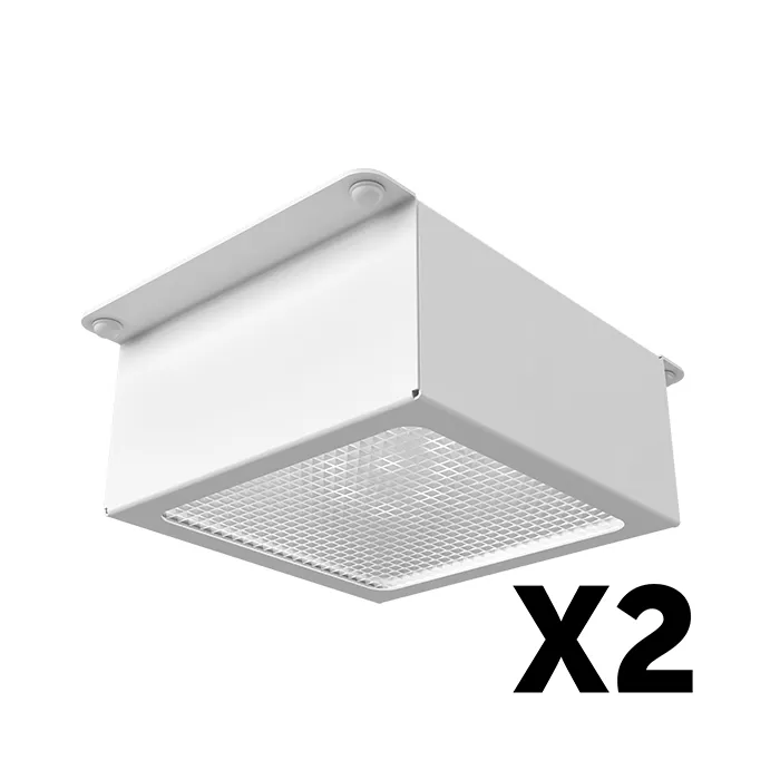 Комплект светильников Грильято Тетрис x2 для ячейки 100х100 20Вт 4000К Микропризма Белый