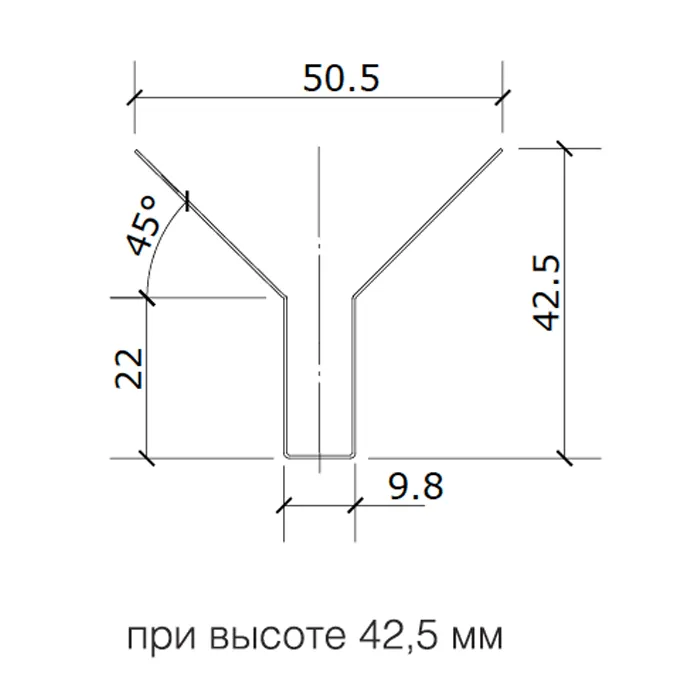 Подвесной металлический потолок Грильято Пирамидальный ячейка 100х100мм, высота 42.5 мм