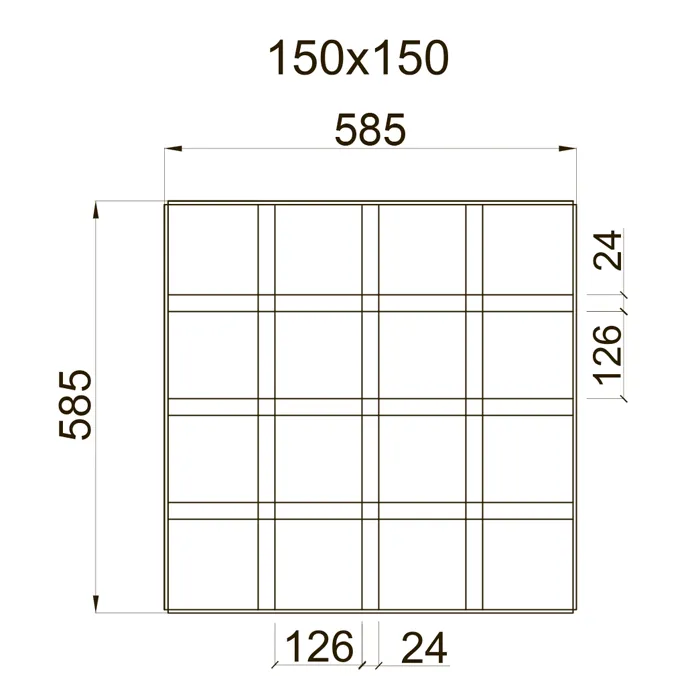 Заказать подвесной потолок Грильято GL-24 ячейка 150х150 мм
