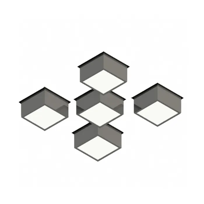 Светильник Pelin PIX Грильято для ячейки 75х75 6Вт 5000К Опал Черный матовый