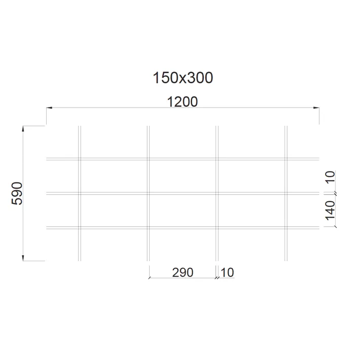 Подвесной металлический потолок Грильято Жалюзи ячейка 150х300мм