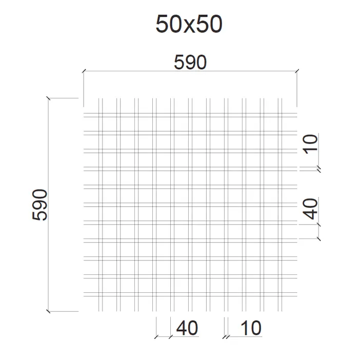 Грильято 50x50 H-40 металлик матовый