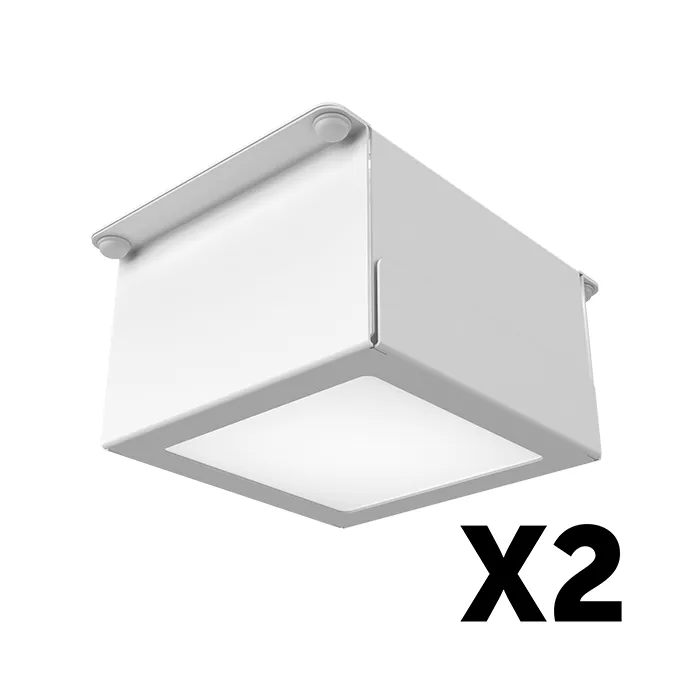 Комплект светильников Грильято Тетрис x2 для ячейки 75х75 20Вт 3000К Опал Белый
