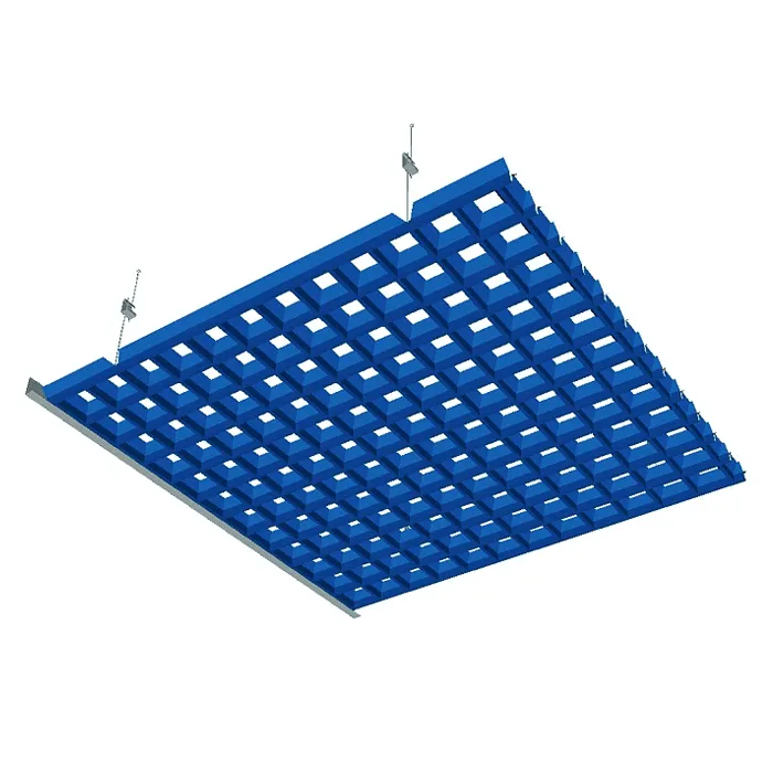 Подвесной металлический потолок Грильято Пирамидальный ячейка 100х100мм, высота 42.5 мм