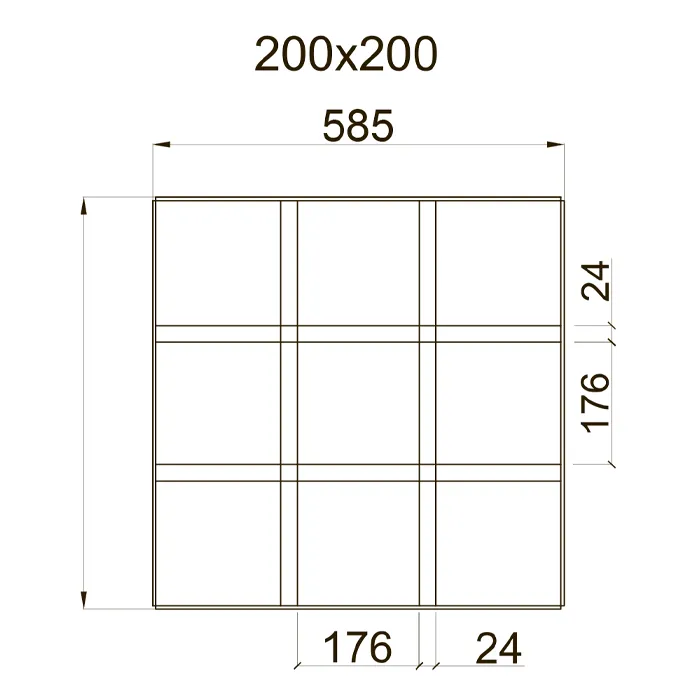 Заказать подвесной потолок Грильято GL-24 ячейка 200х200мм