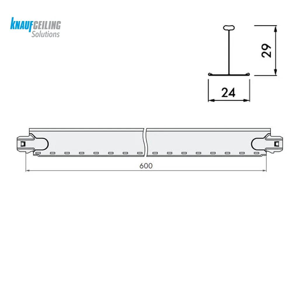 Подвесная система Армстронг КНАУФ Т24 рейка поперечная 600x29 мм
