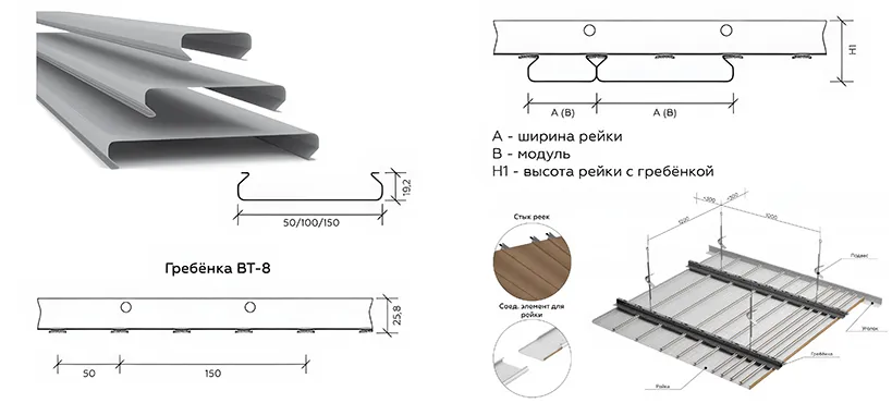 Реечный потолок Omega дизайн